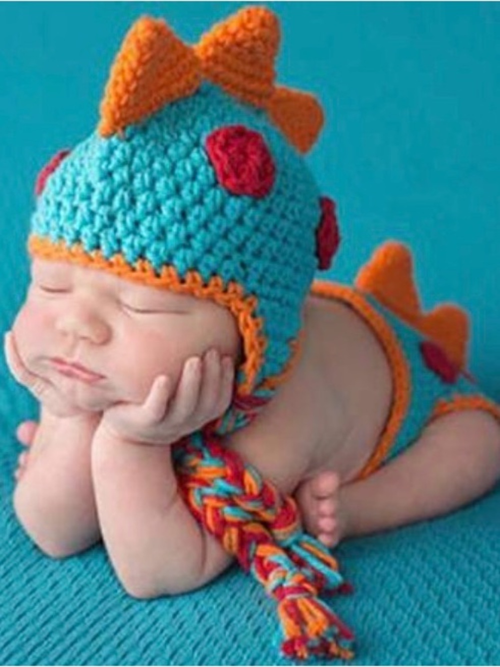 Newborn Knitted Dino Outfit